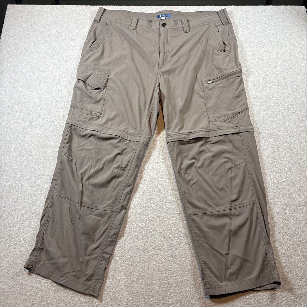 Nepallo Convertible Cargo Pants Mens 40x30 Gray Nylon Ripstop Zip Off Leg